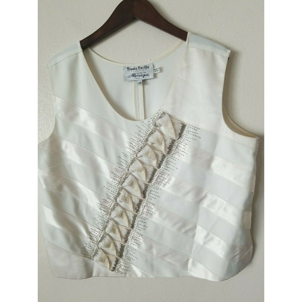 Tania Bella COLLECTION‎ Designed for Mo'nique Beaded Top Blouse Sleeveless sz 18